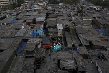 Museo ambulante improvisado en Dharavi, un barrio de Bombay, India.