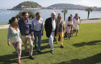 Alfonso Alonso, junto al ministro en funciones García Margallo, antes del mitin de este sábado en San Sebastián.