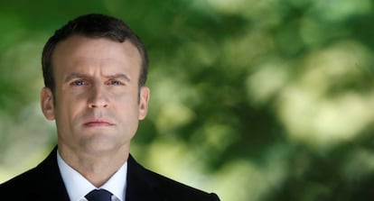 Emmanuel Macron, en un acto oficial el miércoles en los jardines Luxembourg de París.
