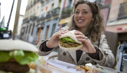 Una hamburguesa vegana.