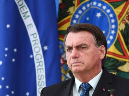 Presidente Jair Bolsonaro em evento no Palácio do Planalto no início de fevereiro.