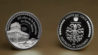 Anverso y reverso de la moneda conmemorativa.