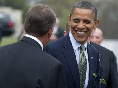 Barack Obama durante una visita al Capitolio, el lunes.