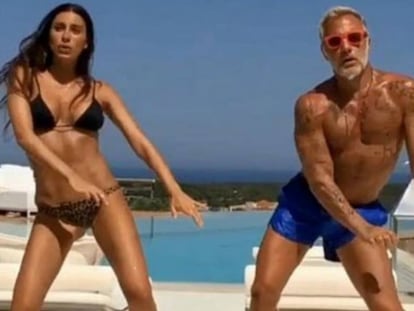 El italiano Gianluca Vacchi bailando en su yate.