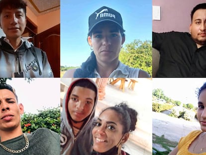 Desde arriba y a la izquierda: Jefferson Stalin Quindil; Dairanis Tan Ramos; Ricardo Hernández; Jorge Lozada; Meiling Álvarez y Samei Reyes y Elianis Morejón,.