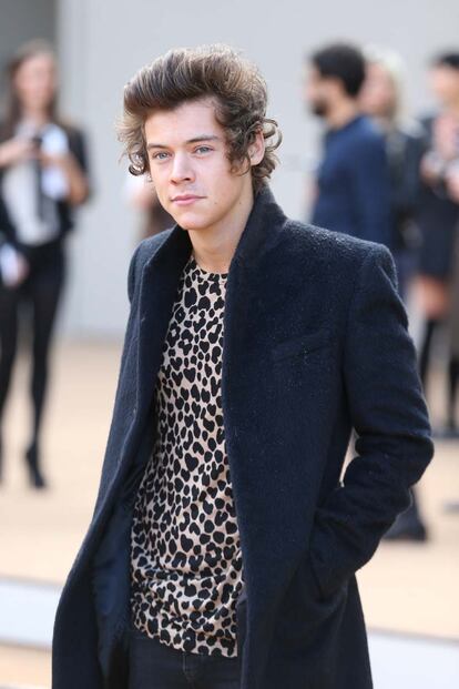 Harry Styles, el líder de One Direction, ha sorprendido a los presentes asistiendo al desfile de Burberry con una camiseta con estampado de leopardo.