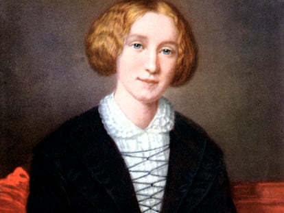 La escritora George Eliot, retratada por el pintor François d'Albert-Durade.