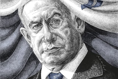 Ilustración de Benjamin Netanyahu por