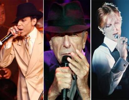 Prince, Leonard Cohen y David Bowie.