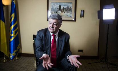 El presidente de Ucrania, Petro Poroshenko, durante la entrevista.