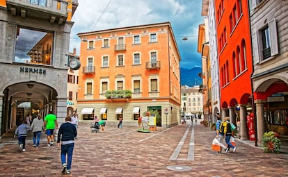 La Via Nassa, en el centro de Lugano (Suiza).