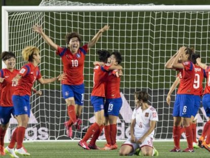 Corea celebra el triunfo ante una desolada Sonia.