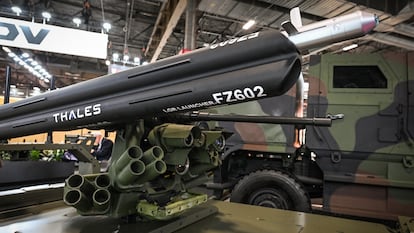 Un sistema de lanzamiento de misiles de Thales fabricado en Bélgica.