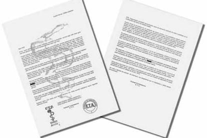Las cartas supuestamente enviadas por ETA