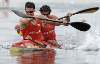 Craviotto y Rial, durante la final de Pekín.