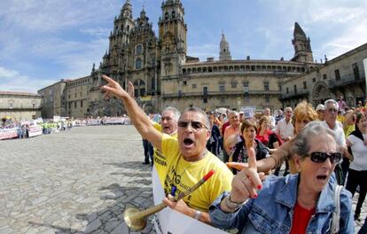 Participantes en la manifestación de afectados de las participaciones preferentes.