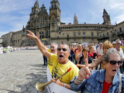 Participantes en la manifestación de afectados de las participaciones preferentes.