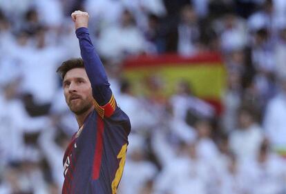 Messi celebra al final de un partido el pasado 23 de diciembre. 