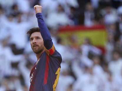 Messi celebra al final de un partido el pasado 23 de diciembre. 