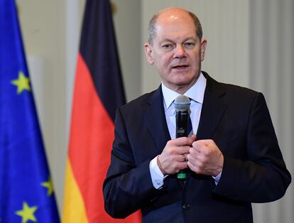 El canciller alemán Olaf Scholz, durante la ceremonia de cambio de gobierno celebrada en Berlín esta semana.