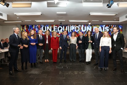 Alberto Núñez Feijóo, este jueves con miembros de su renovada dirección en la reunión del comité ejecutivo nacional del PP.