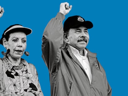 Rosario Murillo y Daniel Ortega en un acto político en Managua, en agosto de 2018.