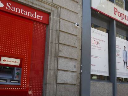 Oficina de Banco Santander y de Banco Popular