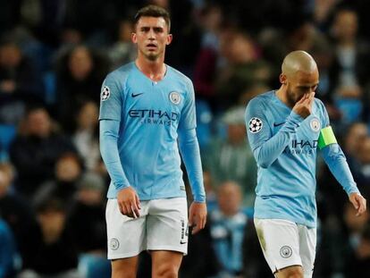 Laporte y Silva, durante el partido.