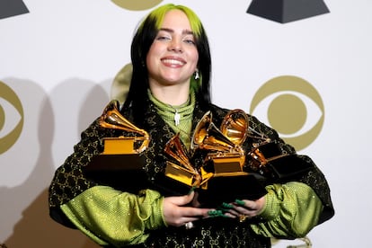 Billie Eilish en la gala de los Grammy de 2020, en Los Ángeles, California. 