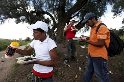 Migrantes ilegales llegados de Honduras, en M&eacute;xico. 