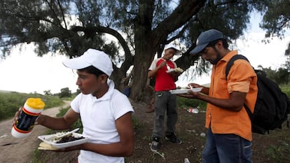 Migrantes ilegales llegados de Honduras, en M&eacute;xico. 