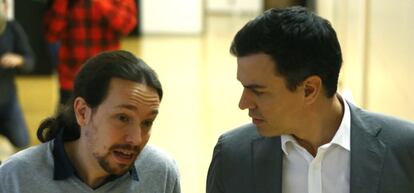 Pablo Iglesias y Pedro Sánchez.