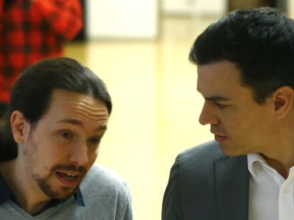 Pablo Iglesias y Pedro S&aacute;nchez.