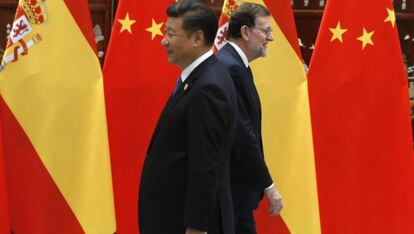 El presidente chino, Xi Jinping, con Rajoy en la cumbre del G-20.