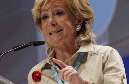 Esperanza Aguirre, en el pasado Congreso regional del PP en Madrid.