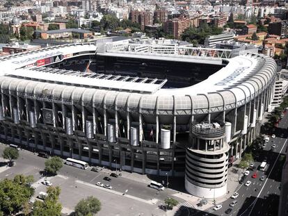 Vista del estadio del Real Madrid, Santiago Bernabéu.
