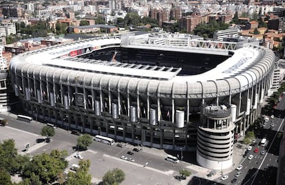 Vista del estadio del Real Madrid, Santiago Bernabéu.