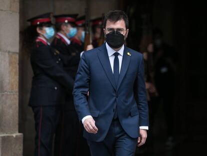 Pere Aragonès, el pasado viernes en el parlamento de Cataluña tras ser investido presidente de la Generalitat.