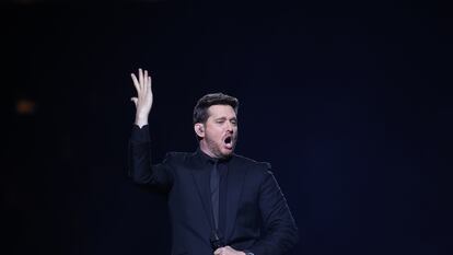 El cantante y compositor Michael Bublé durante su actuación en Madrid esta semana. Ricardo Rubio / Europa Press