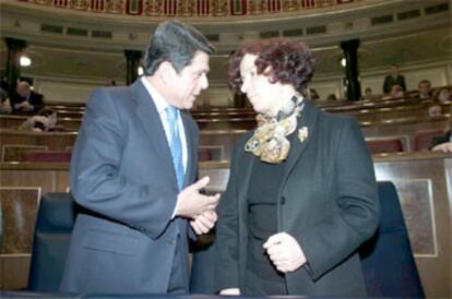 Federico Trillo-Figueroa y Ana Palacio, ayer en el Congreso.