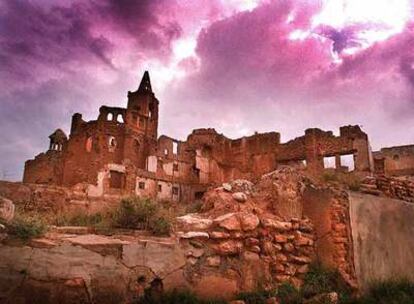 Vista de Belchite, Zaragoza, destruido durante la Guerra Civil.