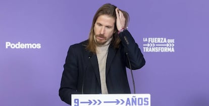 Pablo Fernández, portavoz de UP, este lunes.