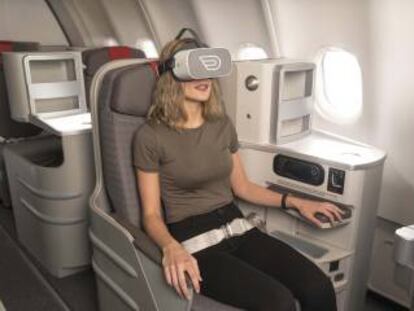 Iberia incorpora gafas virtuales en sus vuelos a Nueva York y Tel Aviv.