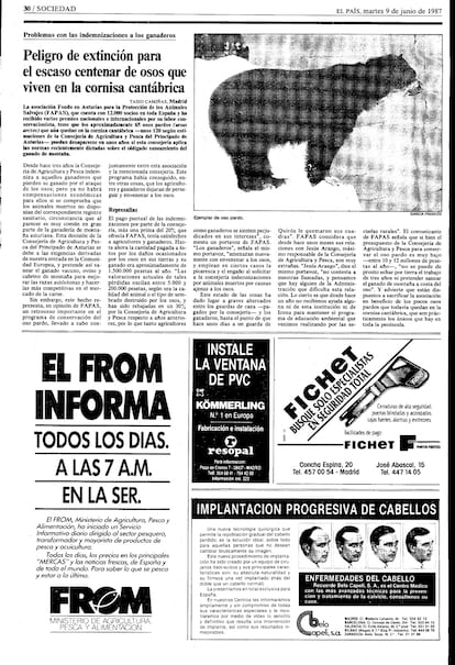 Artículo del periodista Tasio Camiñas, en EL PAÍS, en 1987.