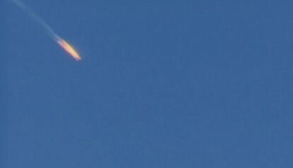 El avión ruso tras ser interceptado por Turquía.