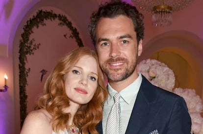 Jessica Chastain y su ahora marido Gian Luca Passi de Preposulo
