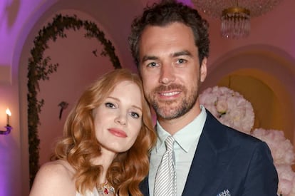 Jessica Chastain  y su ahora marido Gian Luca Passi de Preposulo 