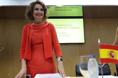 La vicepresidenta primera, María Jesús Montero, durante el último Consejo de Política Fiscal y Financiera.