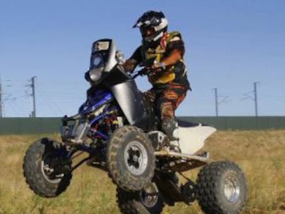 Xavi Montero, entrenando con su quad.