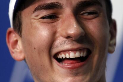 Jorge Lorenzo, tras ganar el Mundial de MotoGP en Sepang.